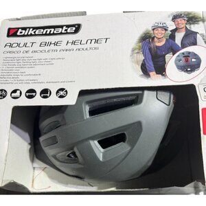 Adult Bike Helmet With Rear Light Small/Medium 54-59cm Lightweight Gray Bikemate